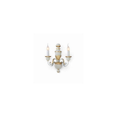 Ideal Lux Firenze  2 Light Indoor Candle Wall Light GoldIvoryE14 from B&Q