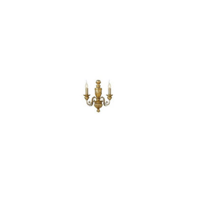 Ideal Lux Dora  2 Light Indoor Candle Wall Light Antique BrassE14 from B&Q