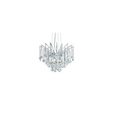 Ideal Lux Caesar  6 Light Crystal Chandelier Chrome FinishG9 from B&Q