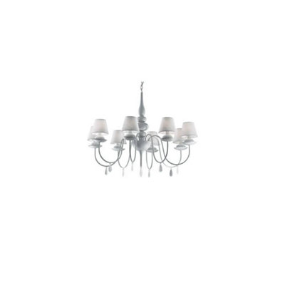 Ideal Lux Blanche  8 Light Multi Arm Chandelier White FinishE14