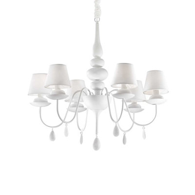 B&Q -  Luminosa Blanche 6 Light Multi Arm Chandelier White FinishE14