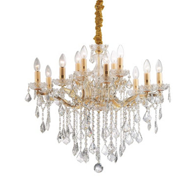 Luminosa Lighting Luminosa Florian 12 Light Crystal Chandelier Gold FinishE14 from B&Q