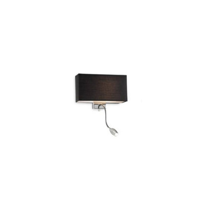 Ideal Lux Hotel 1 Light Indoor Wall Light BlackE27 from B&Q