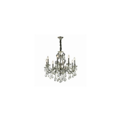 Ideal Lux Gioconda  8 Light Crystal Chandelier Antique Silver FinishE14 from B&Q