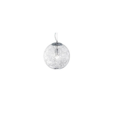 Ideal Lux Mapa Max 1 Light Small Globe Ceiling Pendant Chrome, E27 B&Q