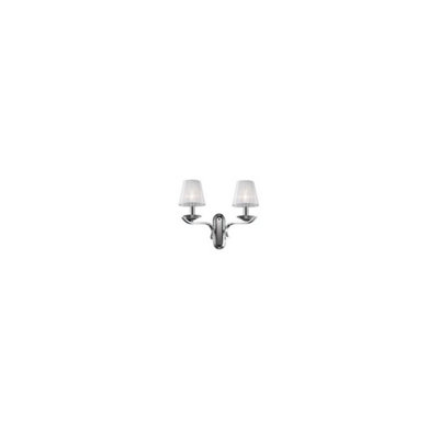 Ideal Lux Pegaso  2 Light Indoor Candle Wall Light ChromeWhite With Organza ShadesE14 from B&Q