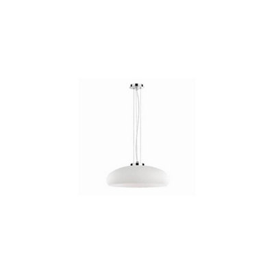 Ideal Lux Aria 1 Light Small Dome Ceiling Pendant WhiteE27