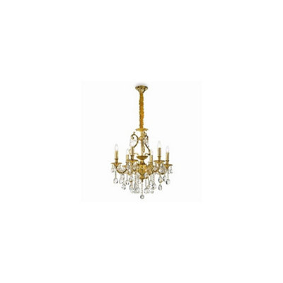 Ideal Lux Gioconda  6 Light Crystal Chandelier Antique Gold FinishE14 from B&Q