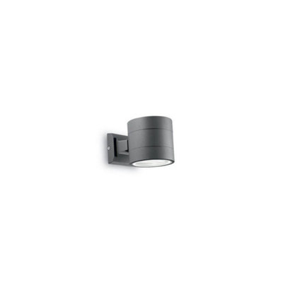 Ideal Lux Snif Round 1 Light Outdoor Up Down Wall Light BlackAnthracite Ip54G9 from B&Q