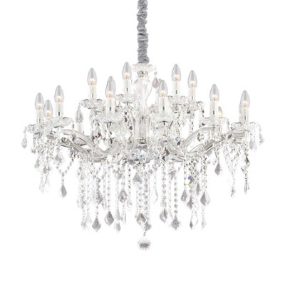 Luminosa Lighting Luminosa Florian 18 Light Crystal Chandelier Chrome FinishE14 from B&Q