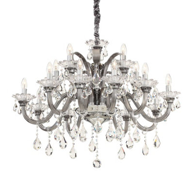 Luminosa Lighting Luminosa Colossal 15 Light Chandelier Smokey FinishE14 from B&Q
