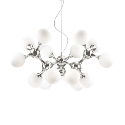 Luminosa Lighting Luminosa Nodi Bianco 15 Light Large Molecular Ceiling Pendant ChromeE14 from B&Q