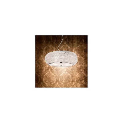 Ideal Lux Pasha'  10 Light Ceiling Pendant Chrome With CrystalsE14 from B&Q