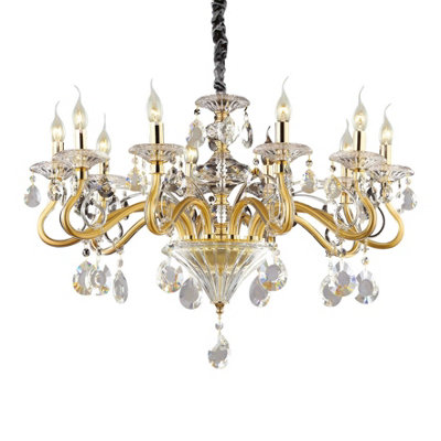 Luminosa Lighting Luminosa Negresco 10 Light Chandelier Gold FinishE14 from B&Q