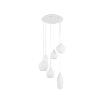 Soft  6 Light Spiral Cluster Ceiling Pendant White, E14 - Image 3