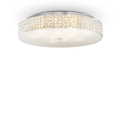 B&Q -  Luminosa Roma 12 Light Large Flush Ceiling Light ChromeG9