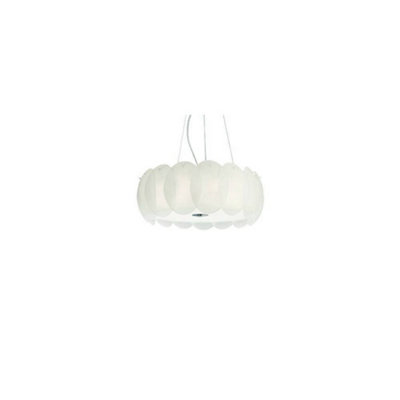 Ideal Lux Ovalino  8 Light  Large Ceiling Pendant WhiteE27