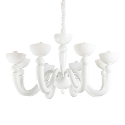 Luminosa Lighting Luminosa Bon Bon 8 Light Multi Arm Chandelier White FinishE14 from B&Q