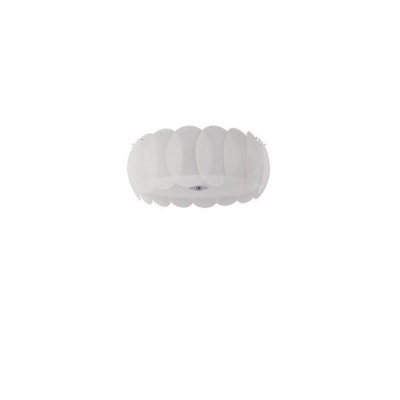 Ideal Lux Ovalino 8 Light Large Ceiling Flush Light White, E27 B&Q
