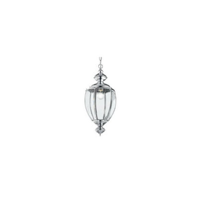 Ideal Lux Norma 1 Light Ceiling Lantern Pendant Chrome GlassE27 from B&Q