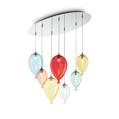 Luminosa Ing Luminosa Clown 7 Oval Balloon Cluster Pendant Multi-Coloured, G9 Light