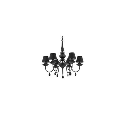 Ideal Lux Blanche  6 Light Multi Arm Chandelier Black FinishE14 from B&Q