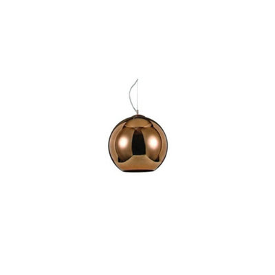 Ideal Lux Nemo 1 Light Medium Dome Ceiling Pendant CopperE27 from B&Q