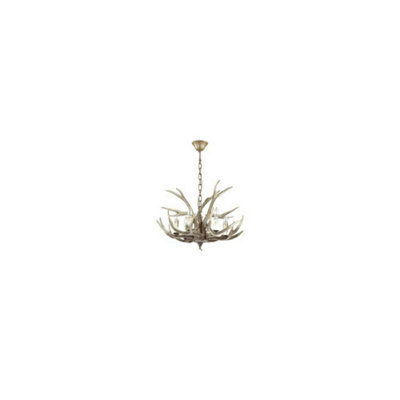 Ideal Lux Chalet  6 Light Pendant Chandelier Light BrownE14 from B&Q