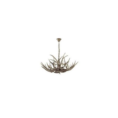 Ideal Lux Chalet  8 Light Pendant Chandelier Light BrownE14