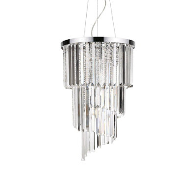 Ideal Lux Carlton 8 Light Ceiling Pendant ChromeE14 from B&Q