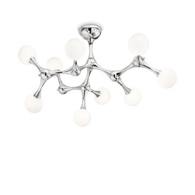 Nodino  9 Light Medium Multi Arm Ceiling Flush Light Chrome, G9 - Image 3