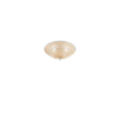 B&Q -  Shell  3 Light Indoor Flush Wall / Ceiling Light Gold With Amber GlassE27