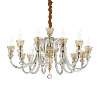 B&Q -  Luminosa Strauss 12 Light Chandelier Rose Gold FinishE14