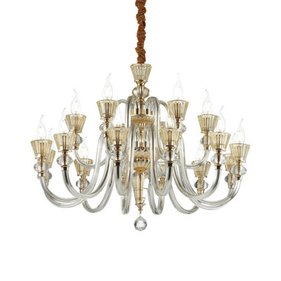 B&Q -  Luminosa Strauss 18 Light Chandelier Rose Gold FinishE14