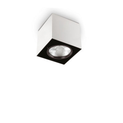 Ideal Lux Mood 1 Light Small Square Surface Mounted Downlight WhiteGu10 from B&Q