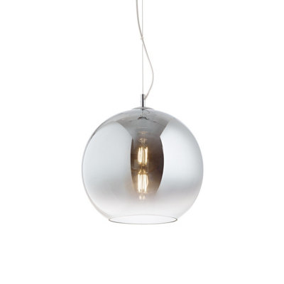 B&Q -  Luminosa Nemo 30Cm Dome Pendant Ceiling Light Shaded Chrome 1X E27