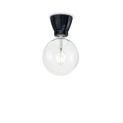 Ideal Lux Winery Decorative Semi Flush Light BlackE27 from B&Q