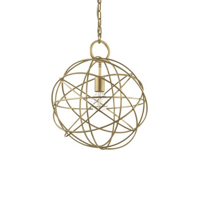 Ideal Lux Konse 1 Light Spherical Ceiling Pendant Gold from B&Q