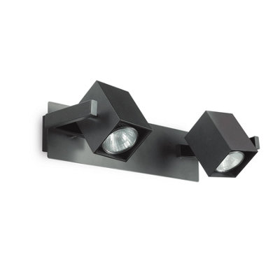 Ideal Lux Mouse 2 Light Wall Light Black from B&Q