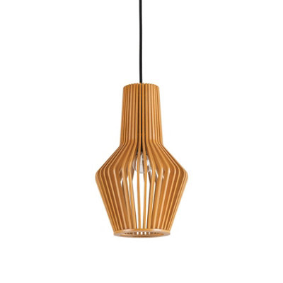 B&Q -  Luminosa Citrus 1 Light Ceiling Pendant WoodE27