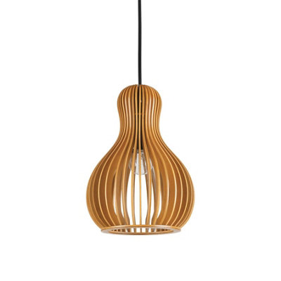 Ideal Lux Citrus 1 Light Ceiling Pendant WoodE27