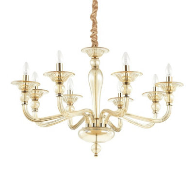 B&Q -  Luminosa Danieli 8 Light Pendant Light AmberE14