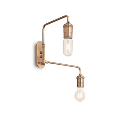 Ideal Lux Triumph 2 Light Wall Light Antique Brass from B&Q