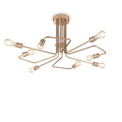 Ideal Lux Triumph 8 Light Multi Arm Ceiling Light Antique Brass from B&Q
