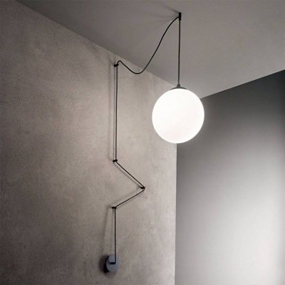 Ideal Lux Boa 1 Light Globe Ceiling Pendant BlackE27 from B&Q