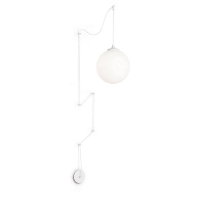 Ideal Lux Boa 1 Light Globe Ceiling Pendant WhiteE27
