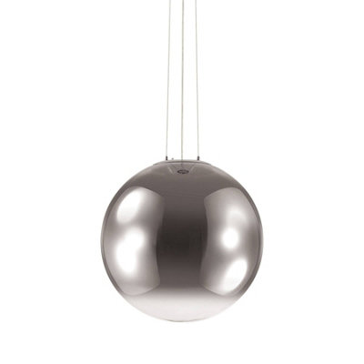 Ideal Lux Mapa 1 Light Globe Ceiling Pendant Chrome Shade
