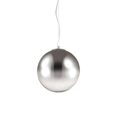 Ideal Lux Mapa 1 Light Globe Ceiling Pendant Chrome Shade