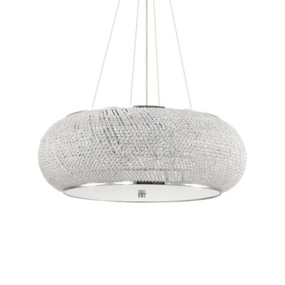Ideal Lux Pasha' Decorative Crystal & Glass Pendant GoldE14 from B&Q