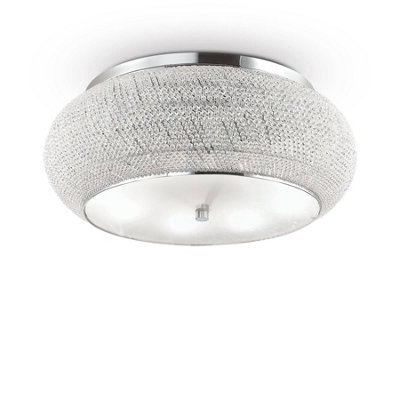Ideal Lux Pasha' 14 Light Ceiling Light Chrome from B&Q